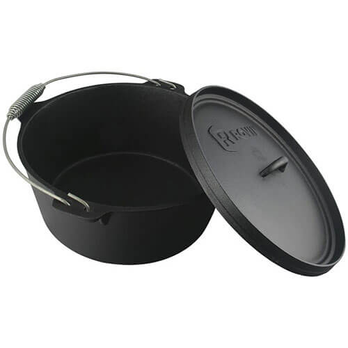 8 Quart 7.6L Camp Cast Iron Dutch Oven (320x150mm)