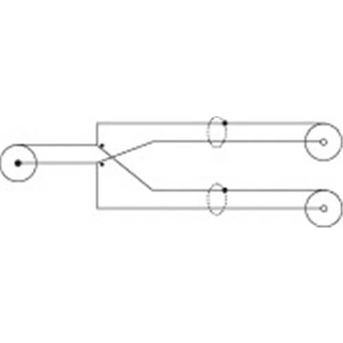 Single RCA plug to 2 RCA Socket Audio Lead (30cm Splitter)