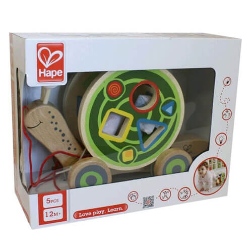 Hape Walk-A-Long Snail Pull Toy & Shape Sorter