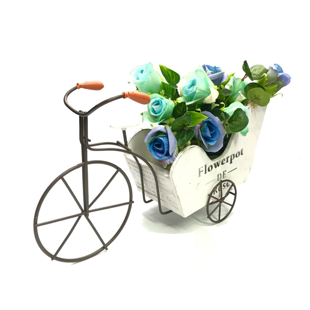 Blomsterpot de rose 3-hjulede cykel m/ blomsterindretning