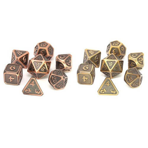 Dice Metal Set Polyhedral Mythica Battleworn