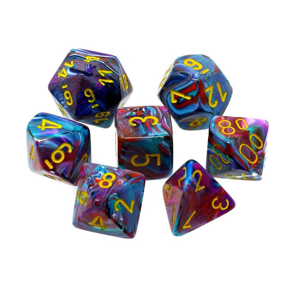 D7 Die Set Dice Festive Polyhedral (7 terninger)