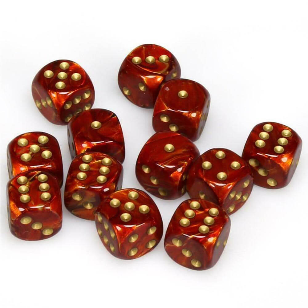 D6 DICE Scarab 16mm (12 dados)