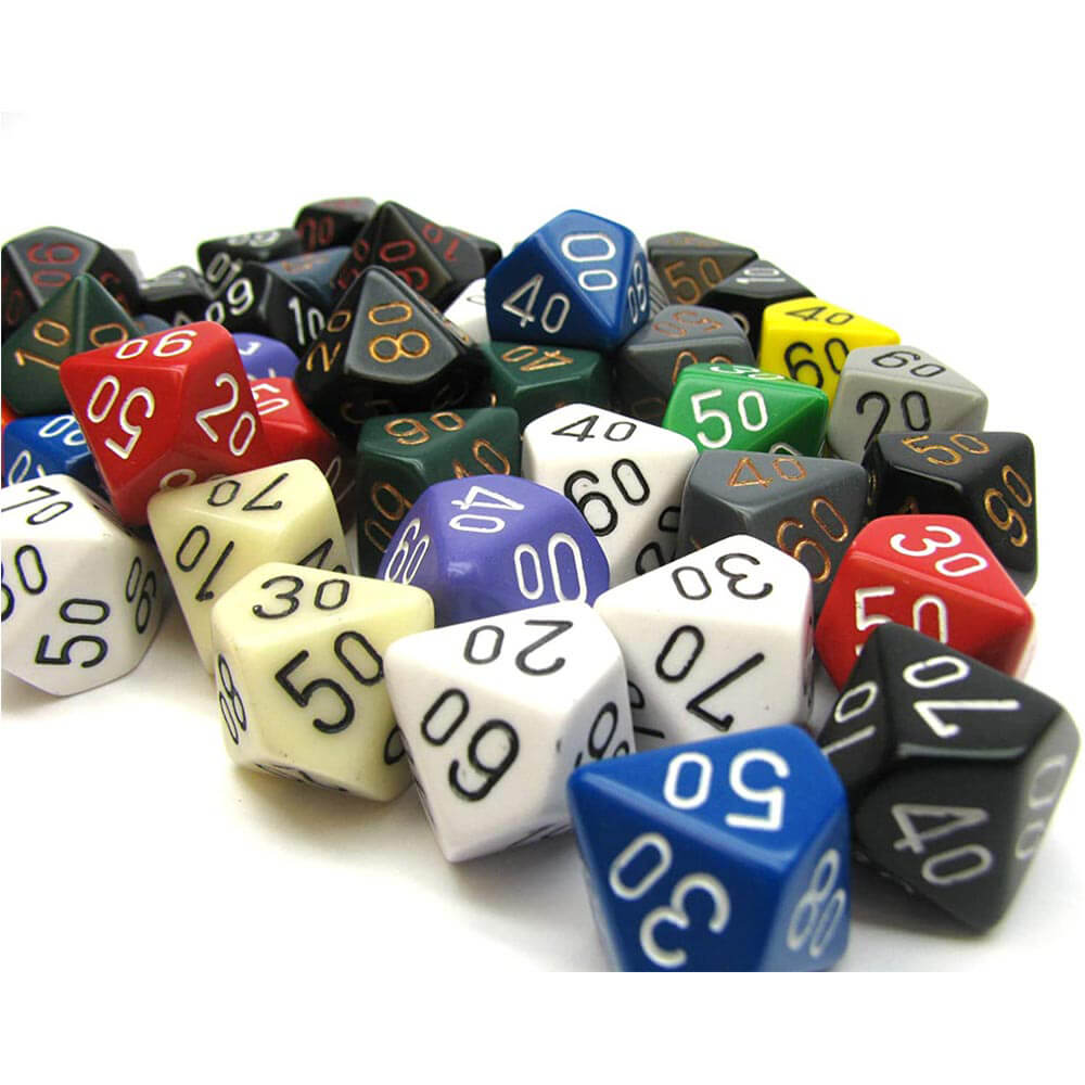 D10 TENS DICE ASSARTED LOST POLY (50 DICE)