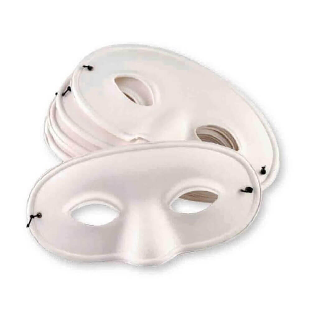 EC Paper Mache Masks med elastisk 24PK