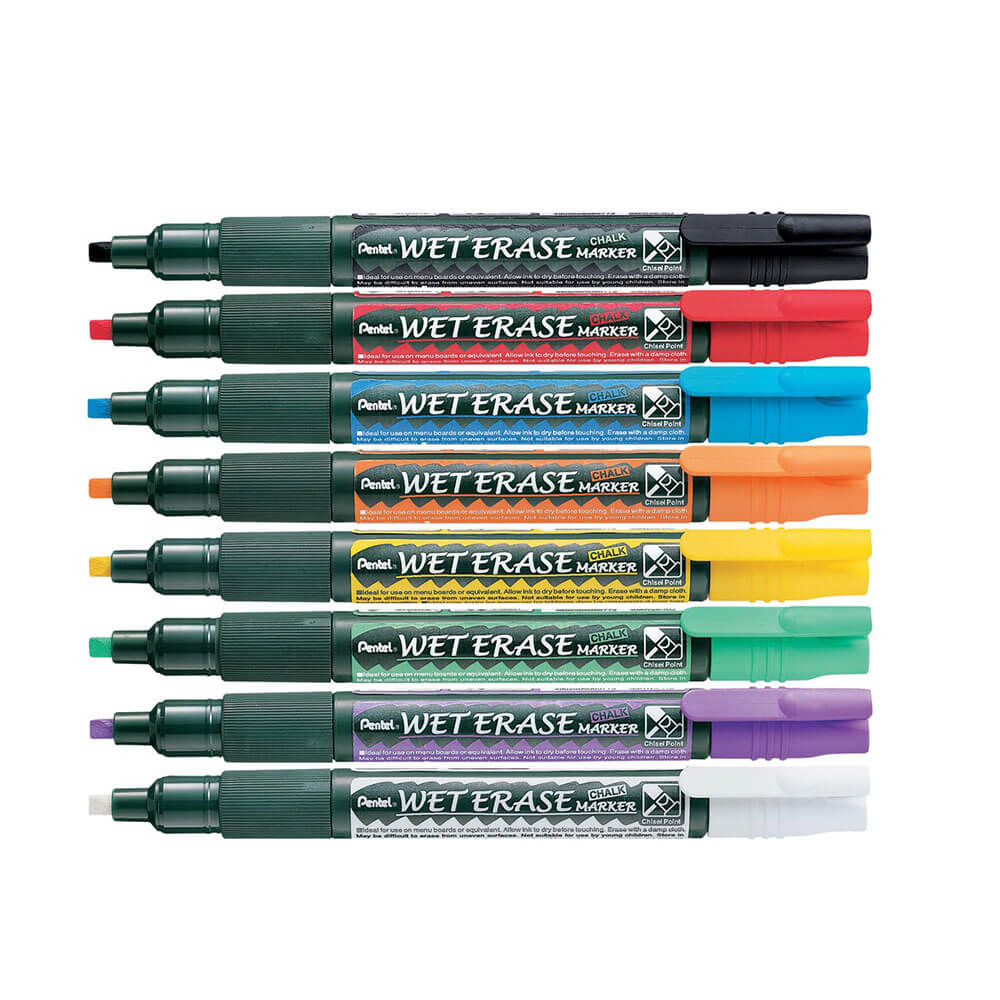 Marcador de apagamento molhado de giz líquido Pentel Redused 12pk