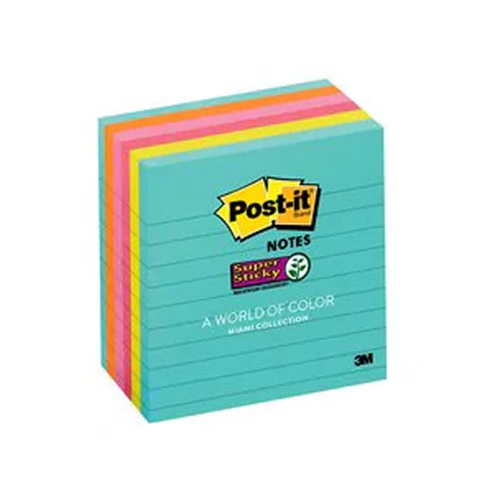 Post-it Lined Super Sticky Notes 6pk