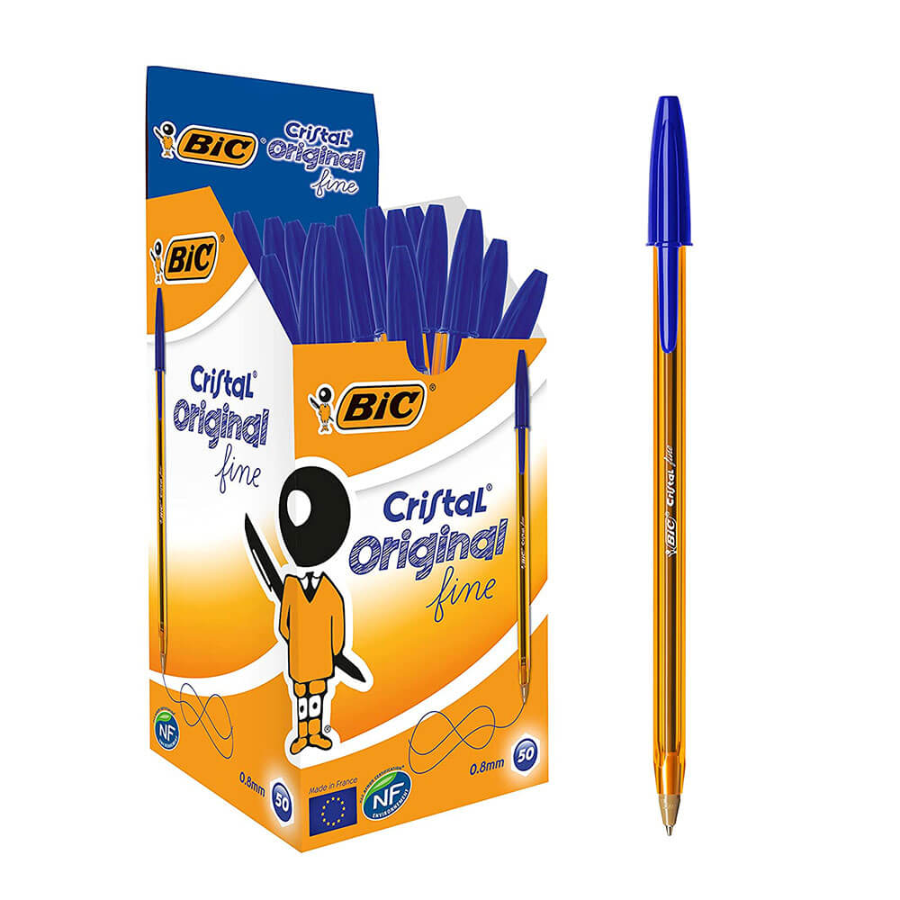 BIC Cristal Original Fine Ballpoint Pen 0,8 mm 50pk