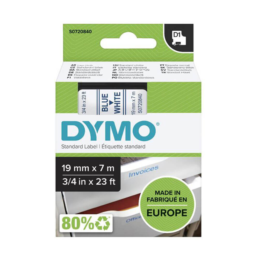 Etiqueta de cinta Dymo D1 19 mmx7m