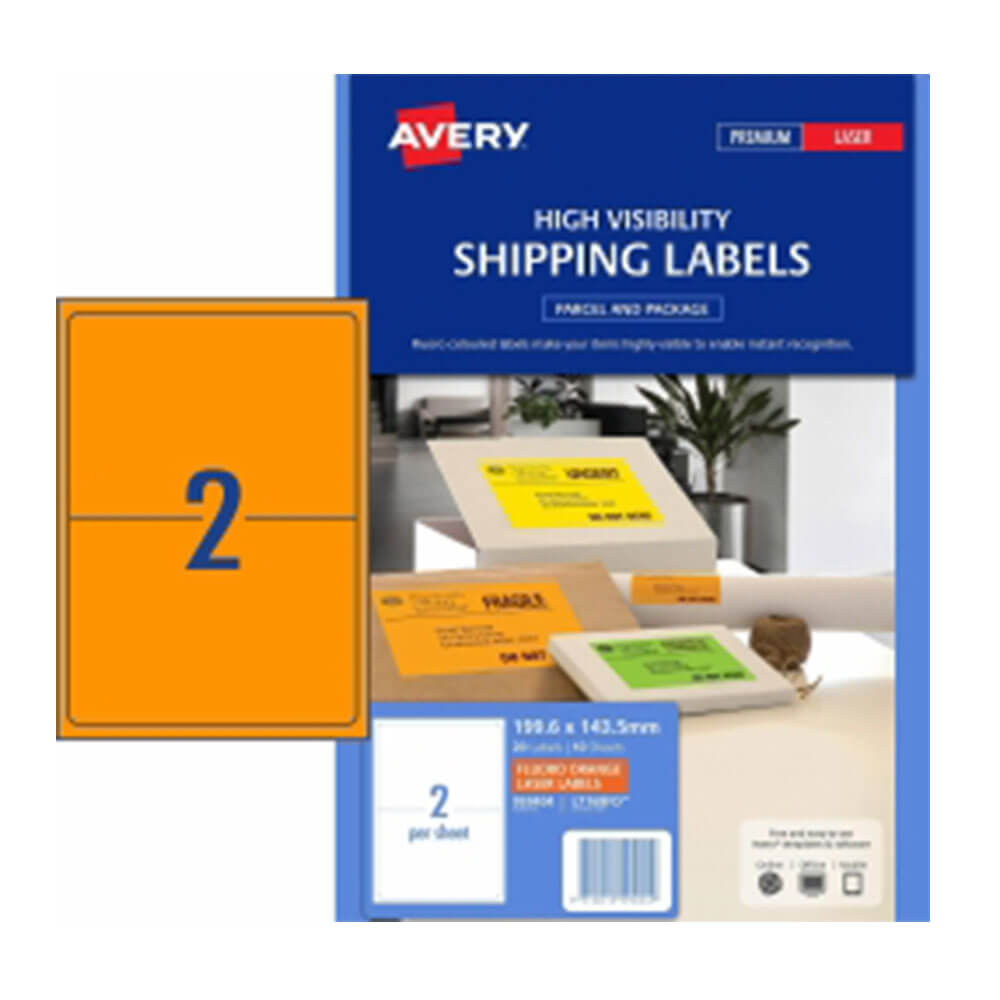 Avery Hög Synlighetsfraktetikett 10PK 2/Sheet