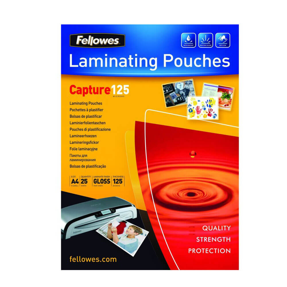 Casetti di laminati di Fellowes Gloss A4 25pk