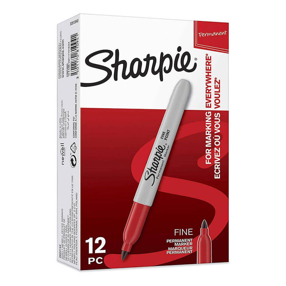 Sharpie Permanent Fine Marker 1.0 mm (12pk)