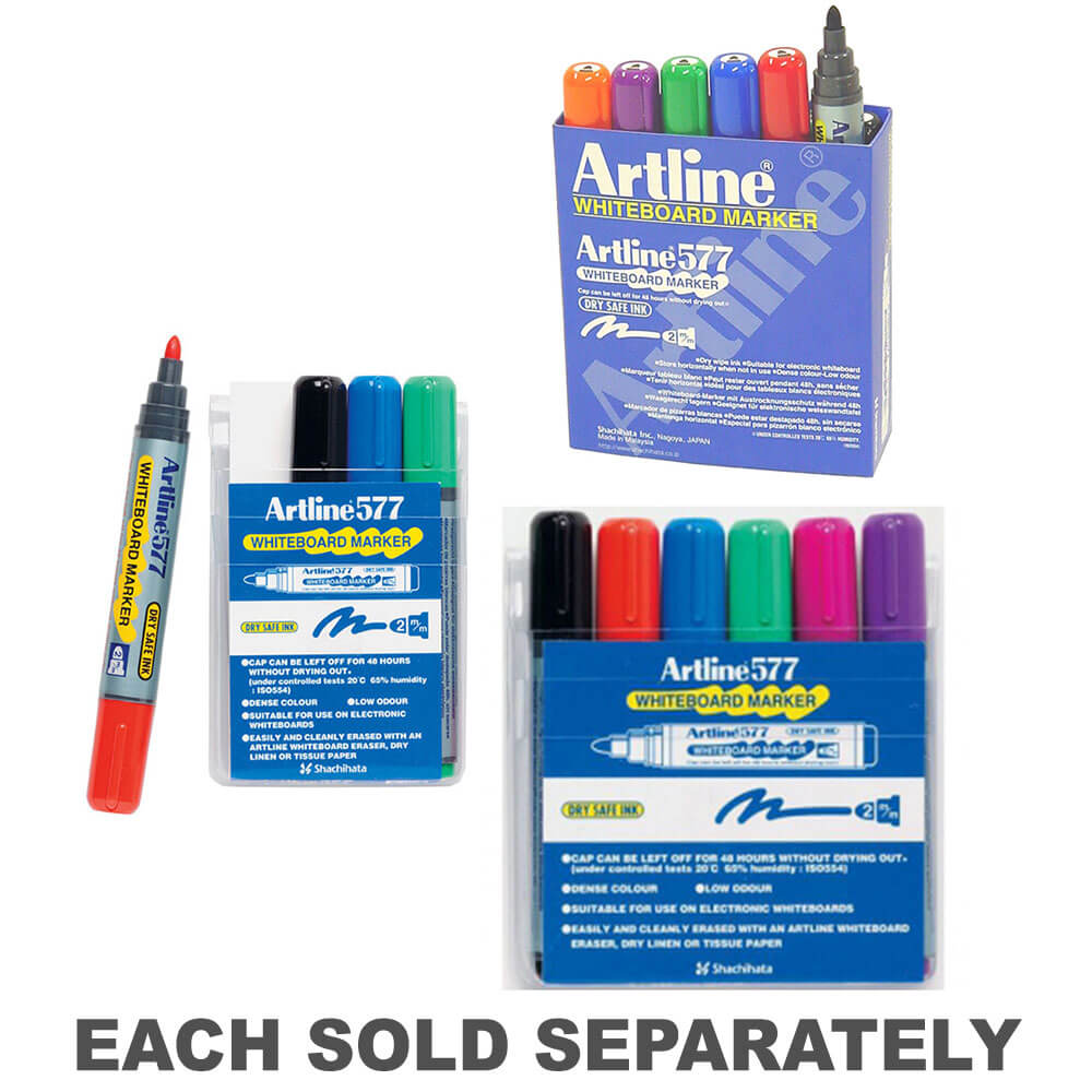 Artline Whiteboard Marker 3mm Bullet Assorted