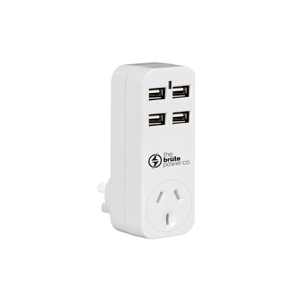 Brute Power Co. One Socket Adapter (hvit)