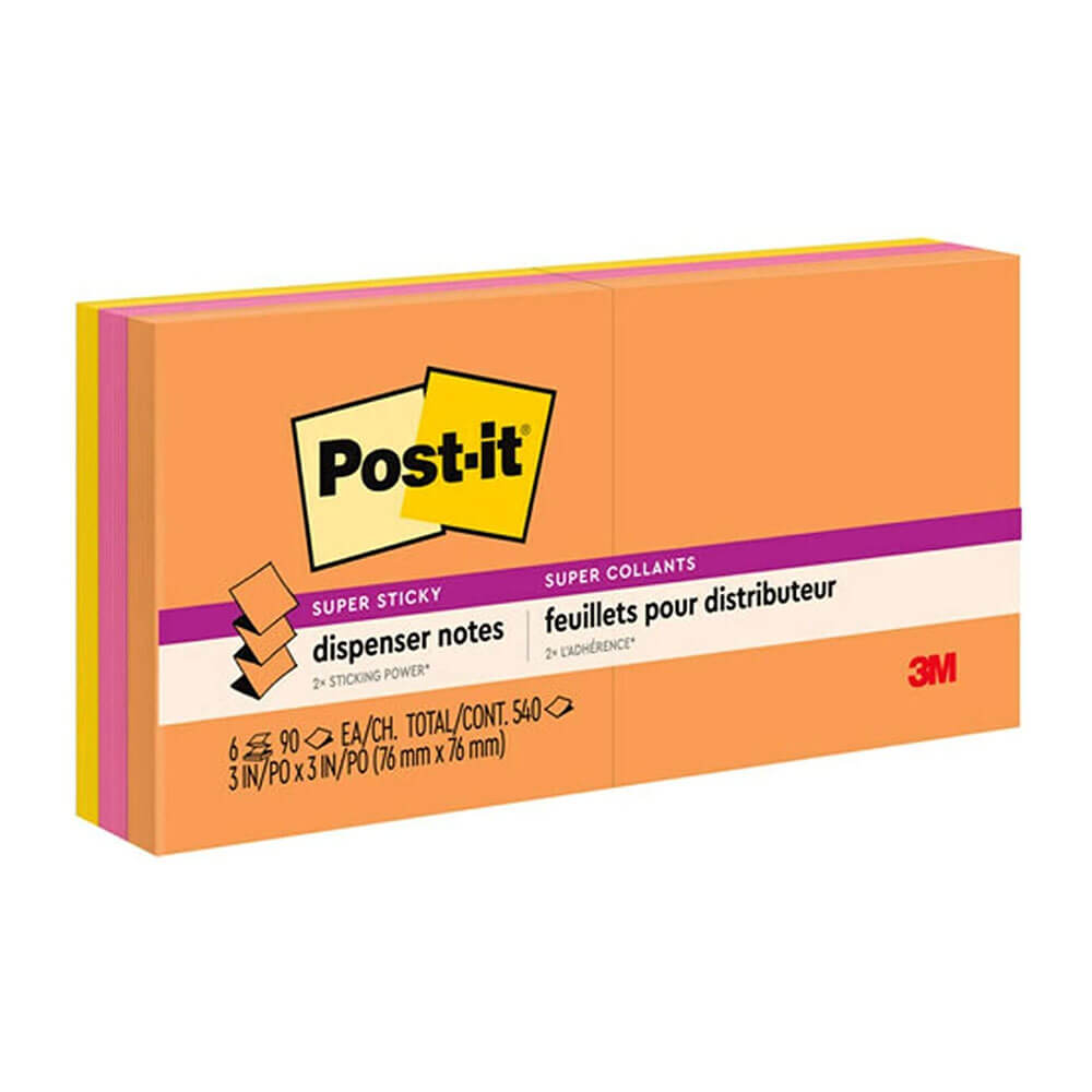 Post-it Super Sticky Pop-Up Notes 76x76mm (6pk)