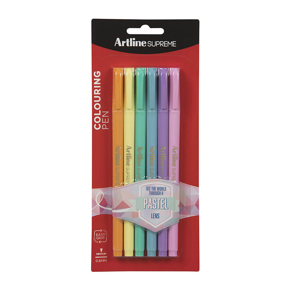 Artline Supreme Fineline Pen 0.6mm (6pk)