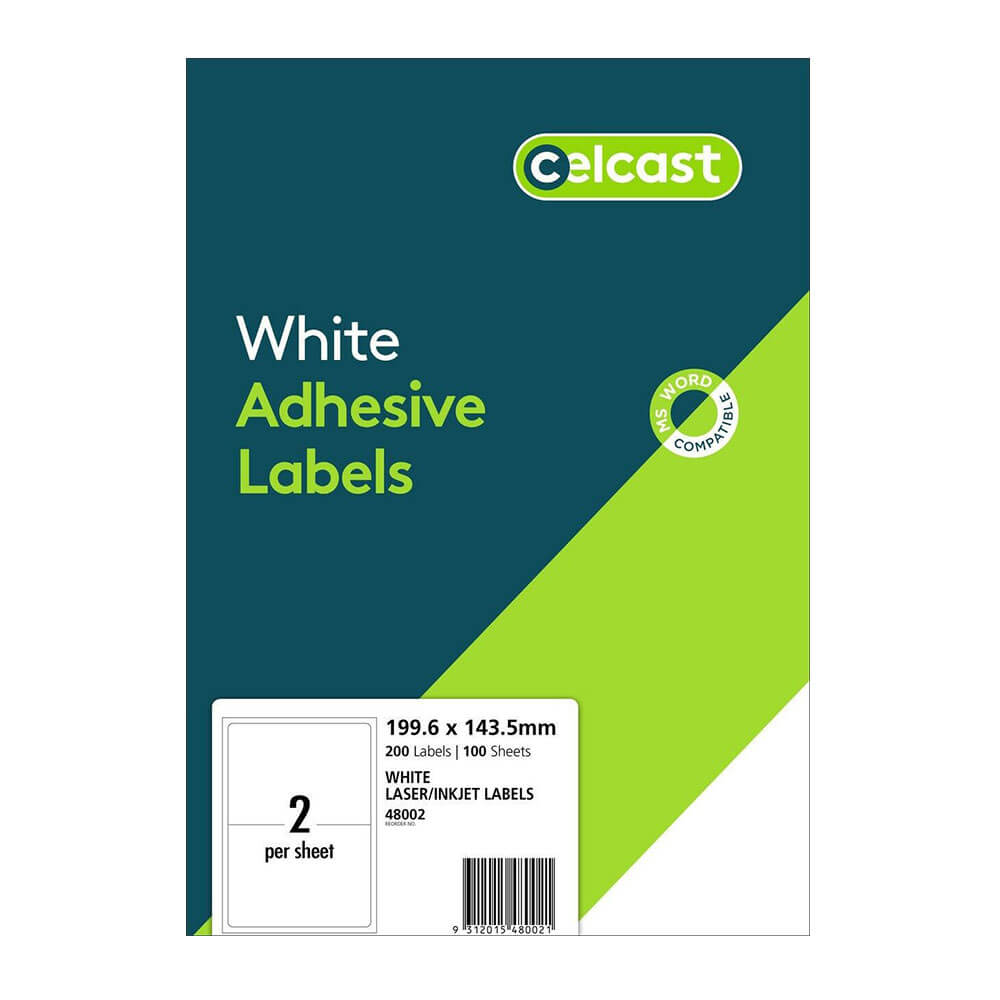 Celcast Laser/Inkjet Etykiety White (100pk)