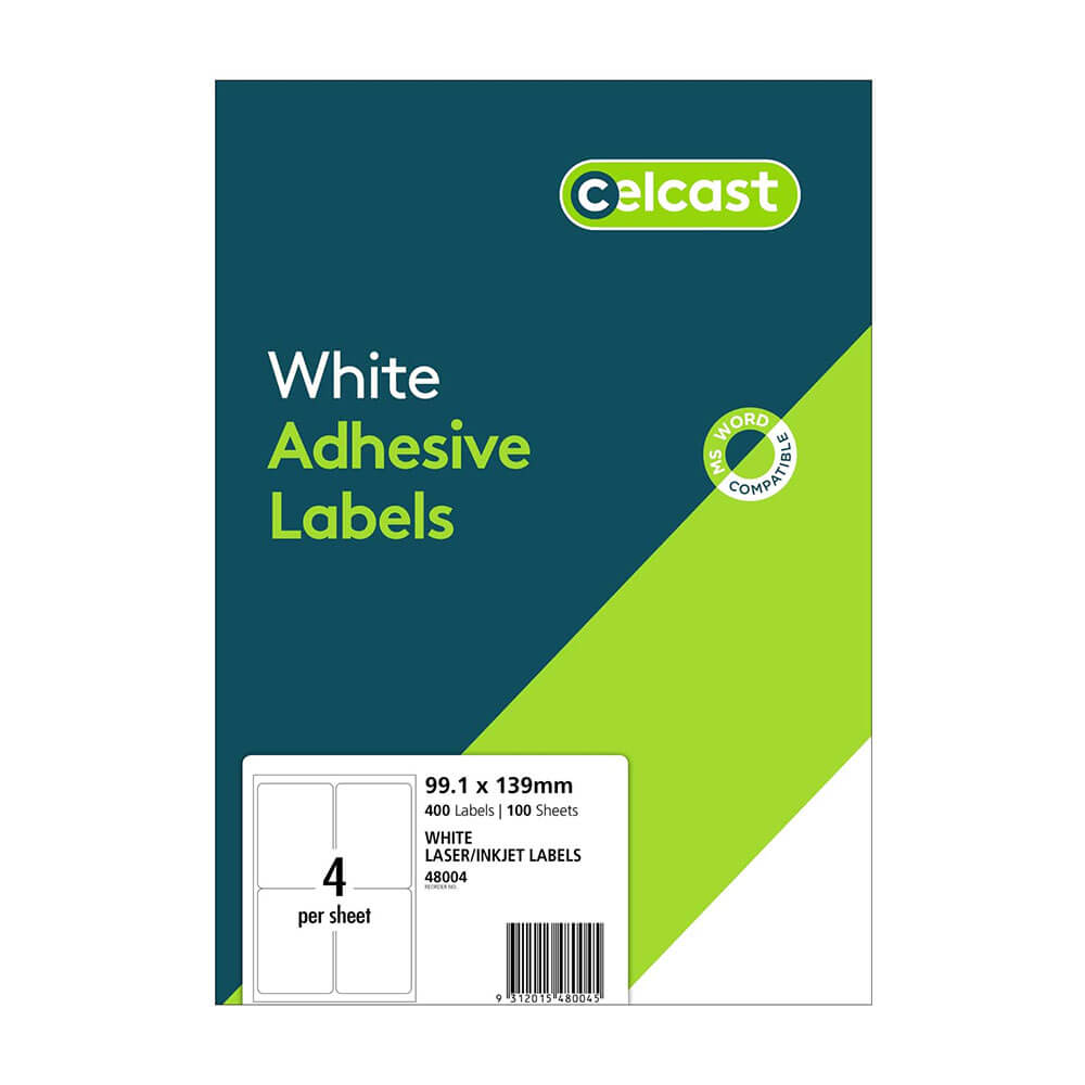 Celcast Laser/Inkjet Etykiety White (100pk)