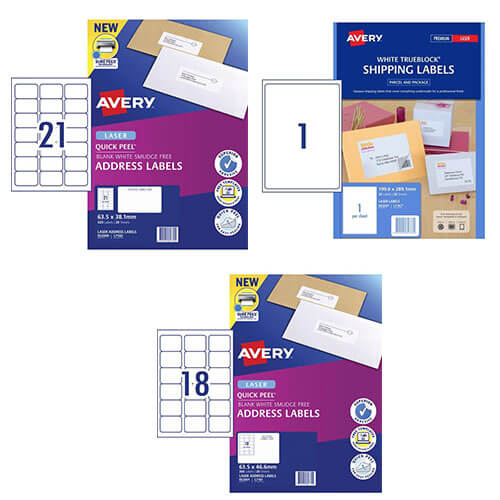 Label Avery Laser Retail Pack (20pk)