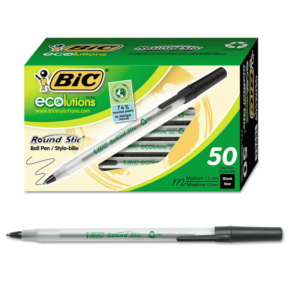 Bic Ecolutions Round Sict Ballpond Pen 1,0mm 50pk