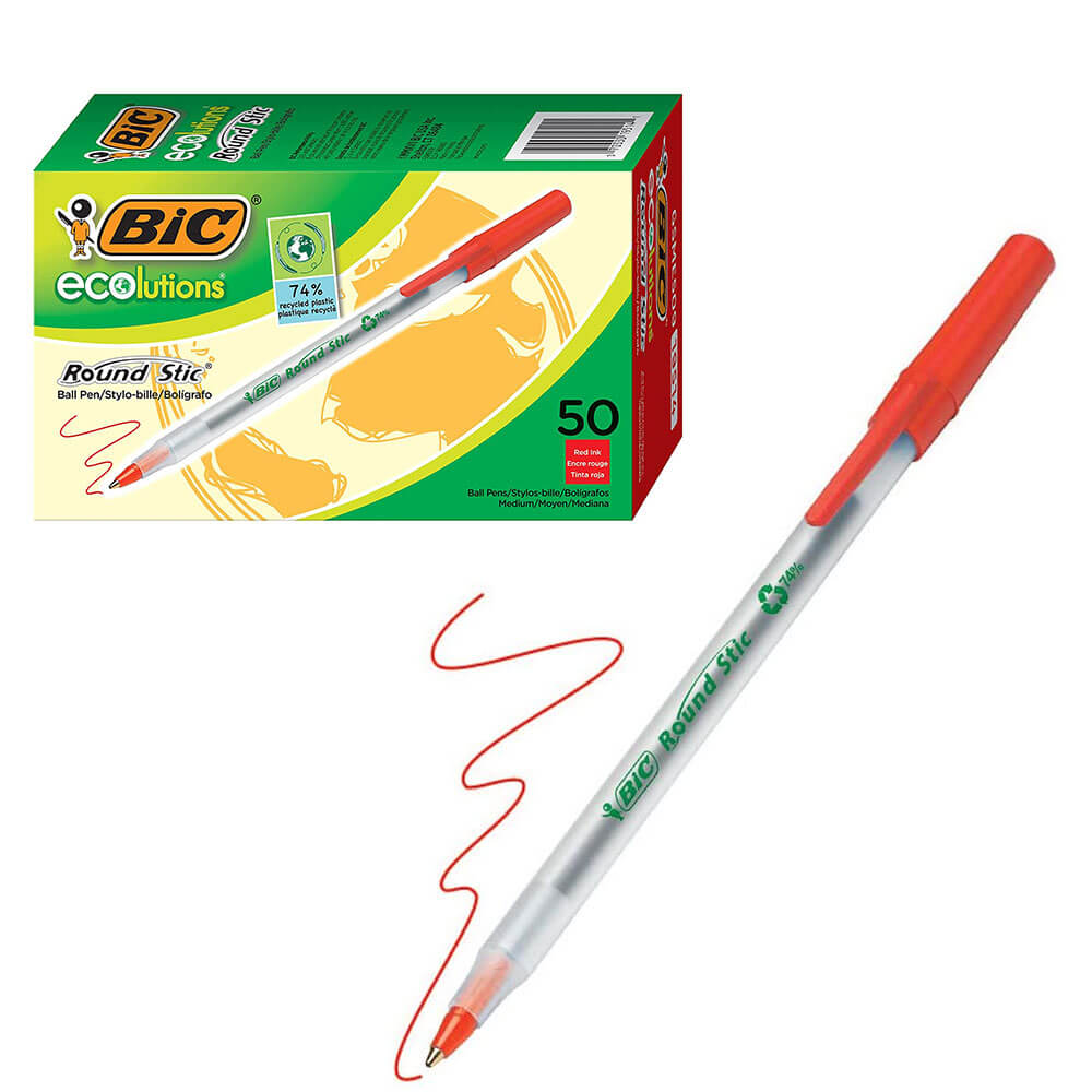 Bic Ecolutions Round Sict Ballpond Pen 1,0mm 50pk