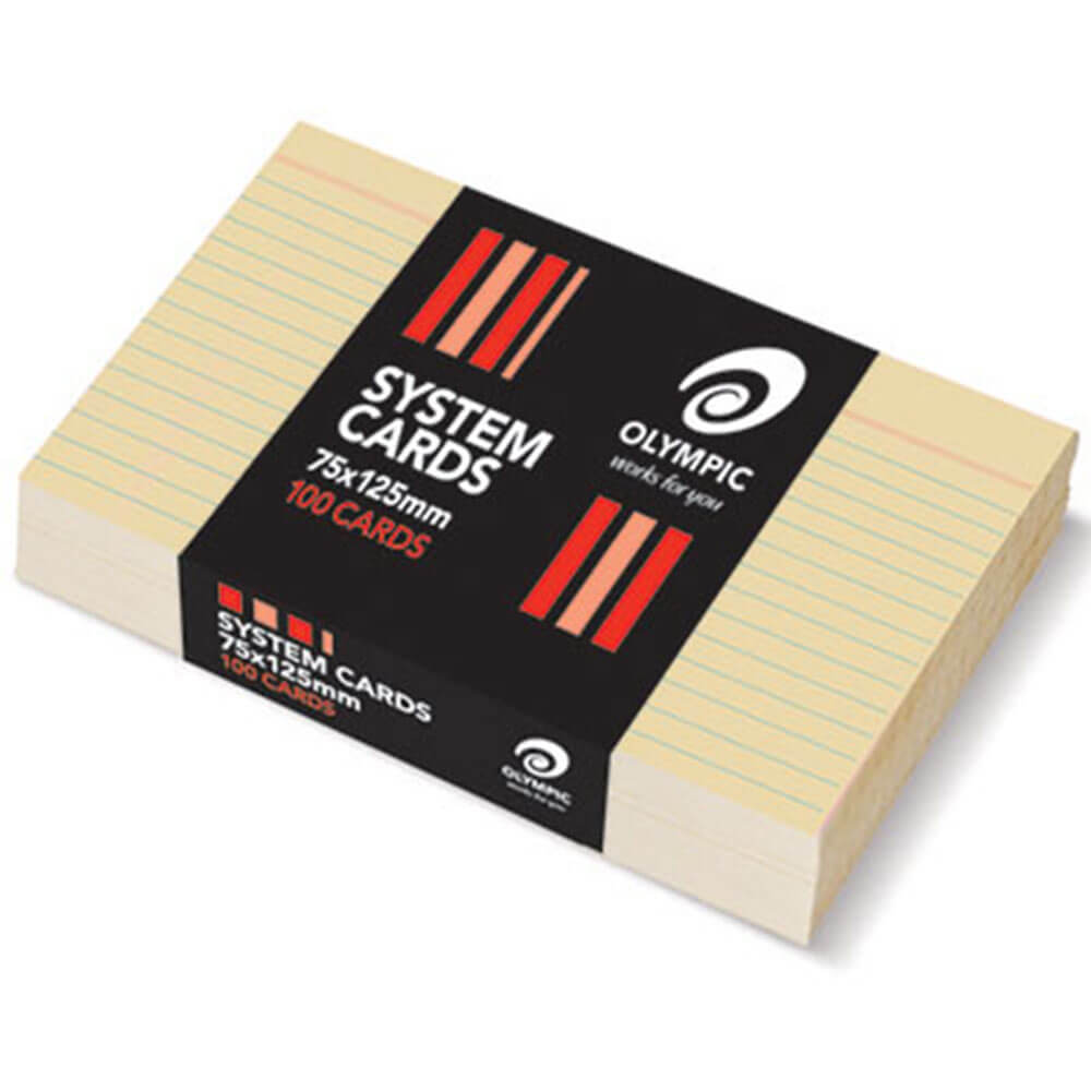 Olympisch geregeerde systeemkaarten 75x125mm (100 pk)