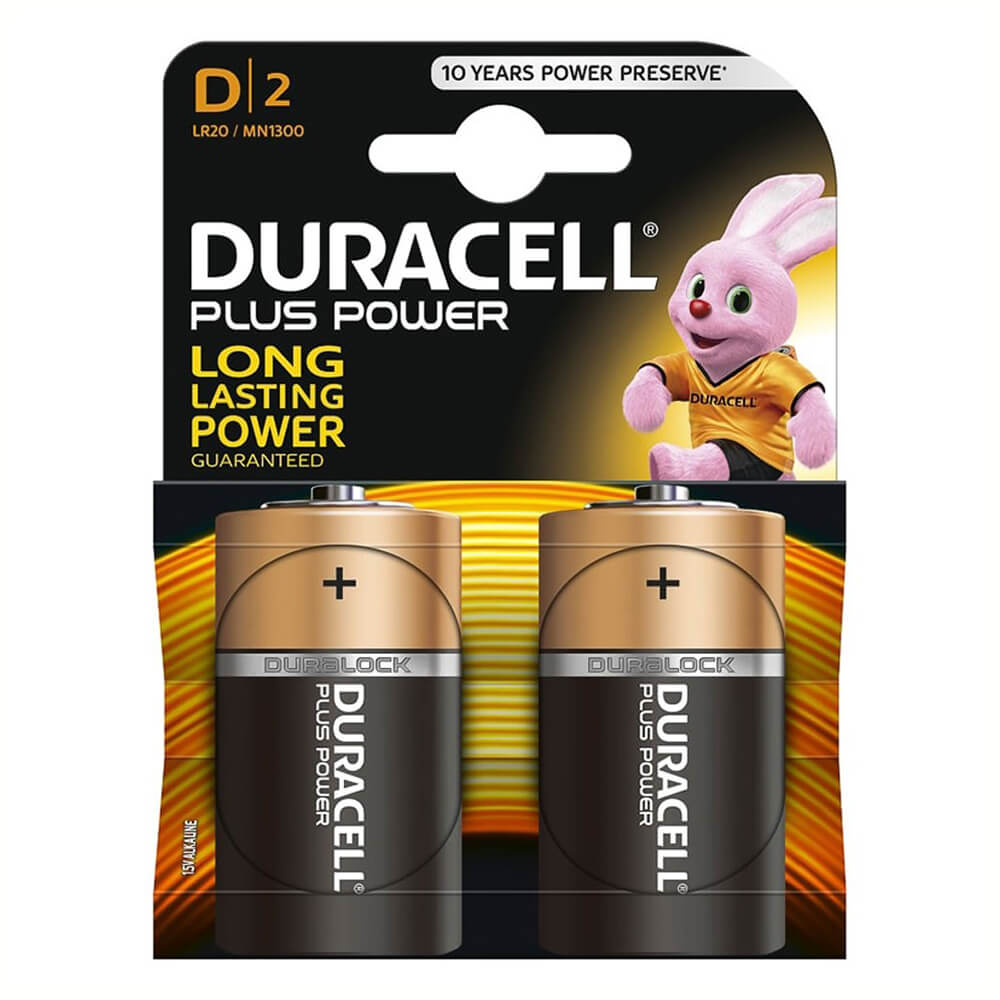 Duracell D Alkaline Batteries 2pcs