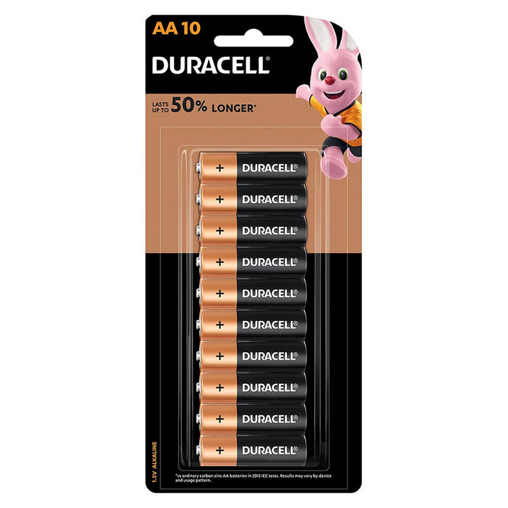 Batteries alcalines Duracell (AA)