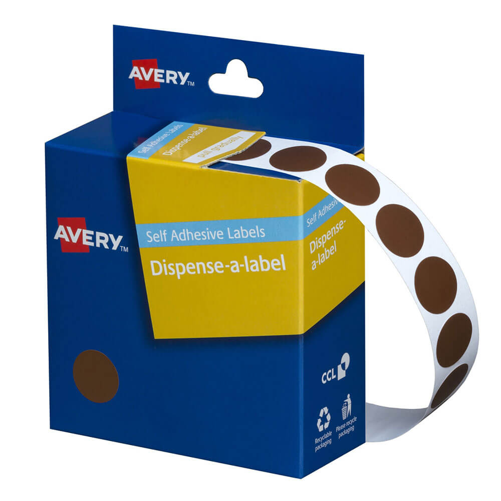 Avery selvklebende dotetiketter 14mm (1050pcs)