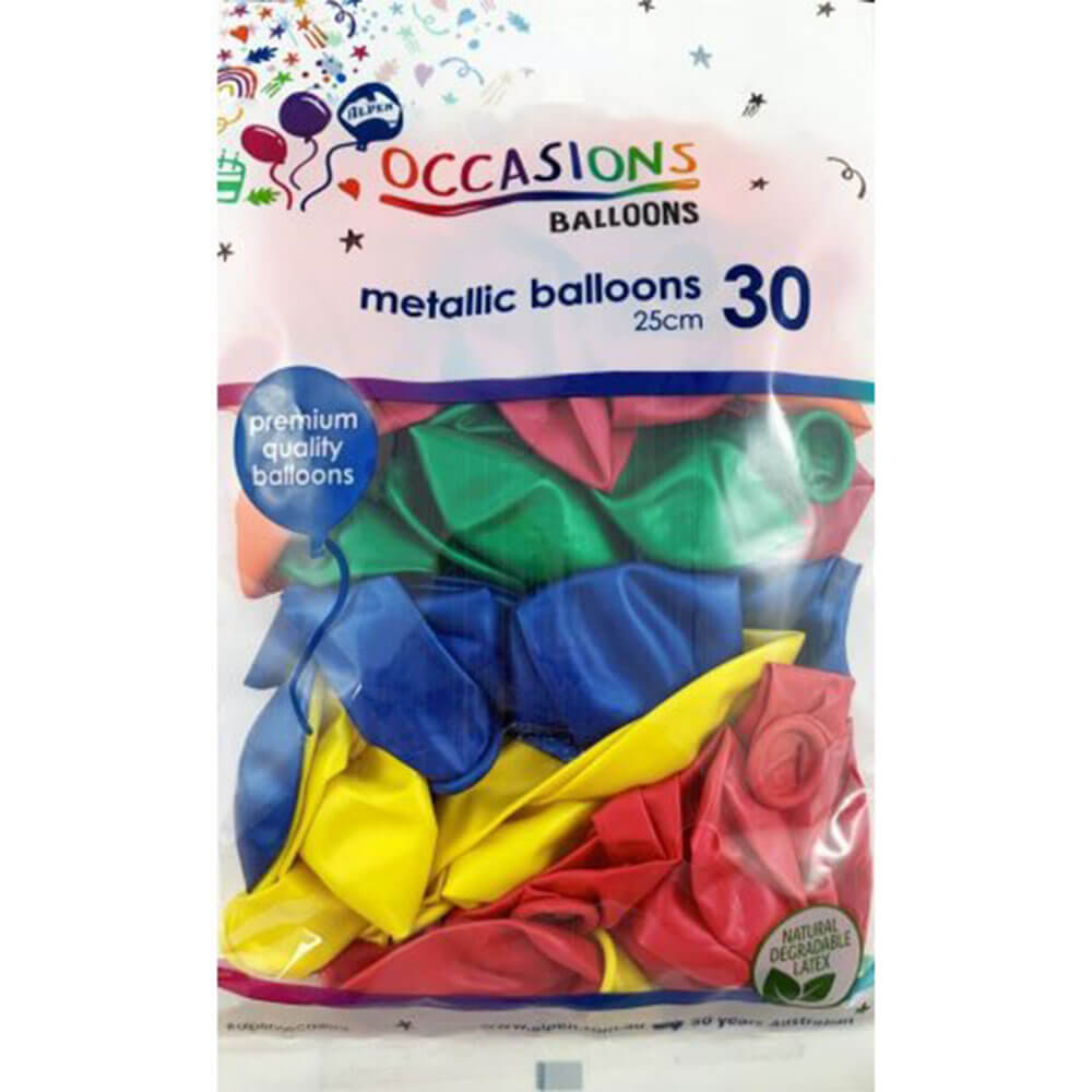 Alpen balloner til alle 30pk 25cm (assorteret)