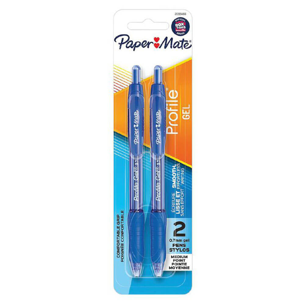 Paper Mate Profile Gel uttrekkbar penn 0,7mm (2pk)