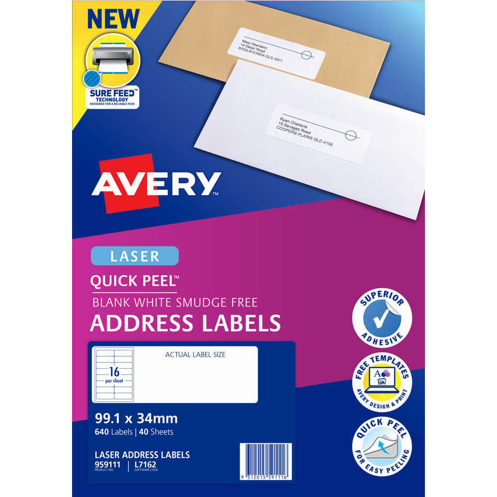 Avery Laser Quick Peel Adressetiketten