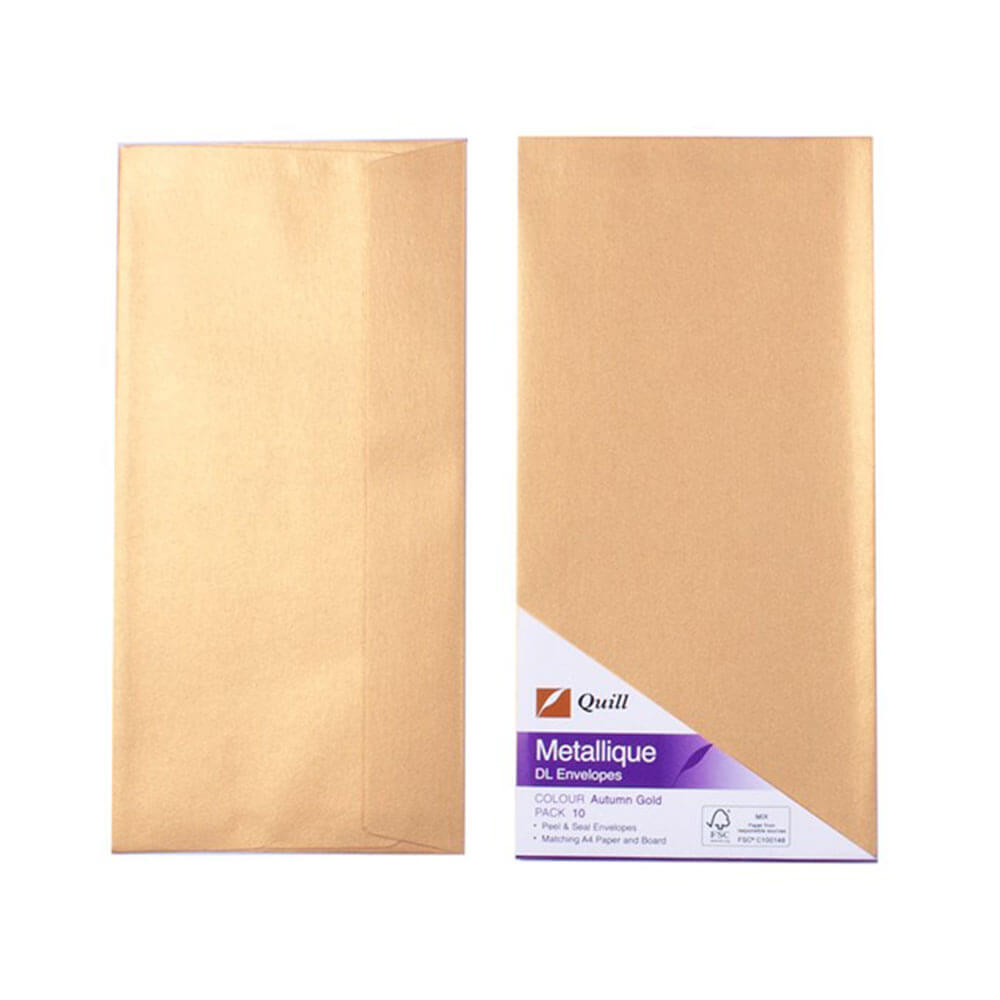 Quill Metallique Envelopes 10pk (DL)