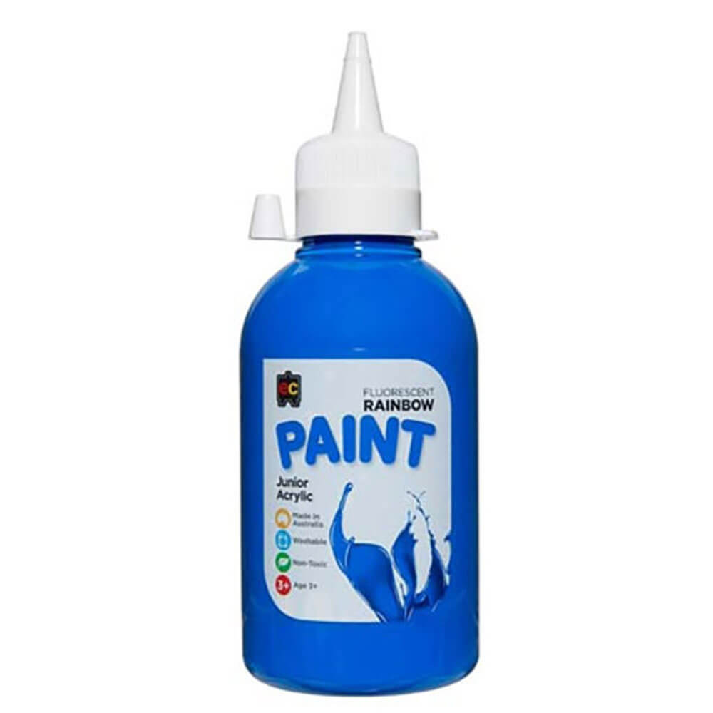 EC Junior Acrylic Fluorescent Rainbow Paint 250mL (Blue)