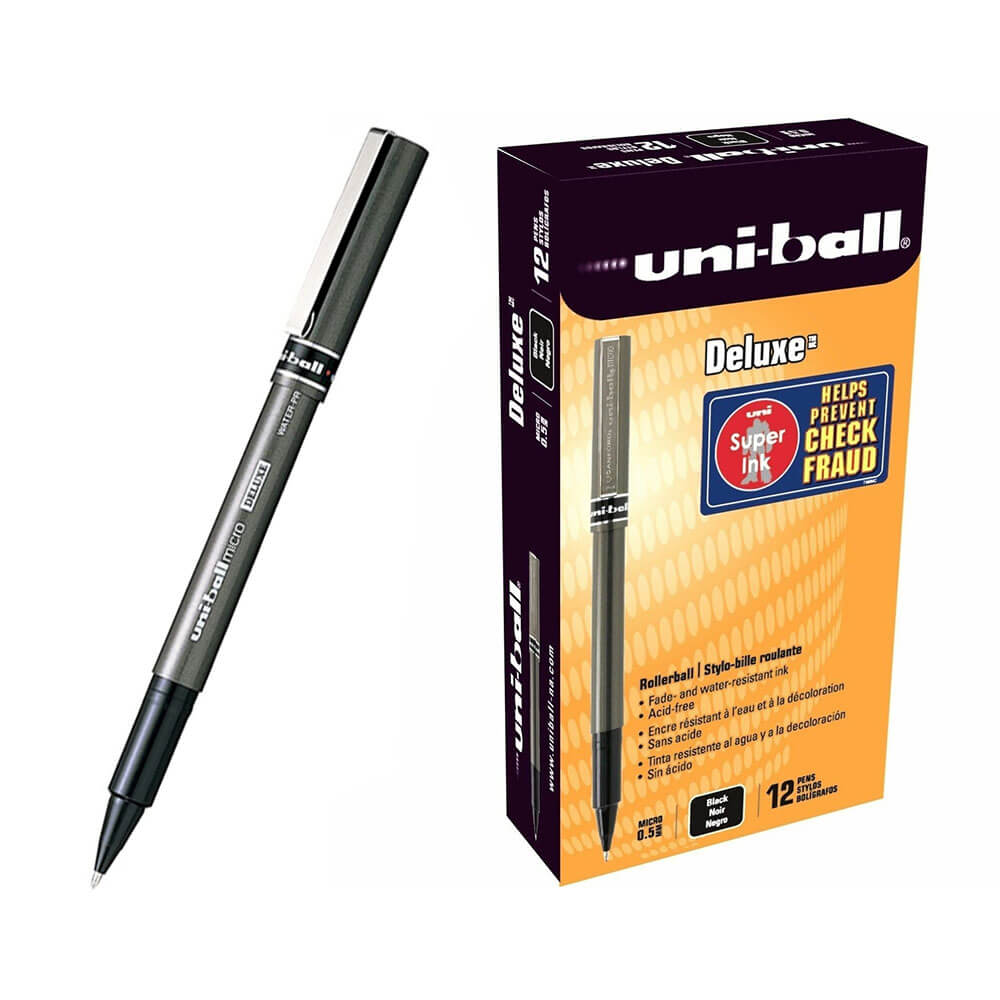 Uni-Ball Micro Deluxe Rollerball Pen 0.2mm（12パック）