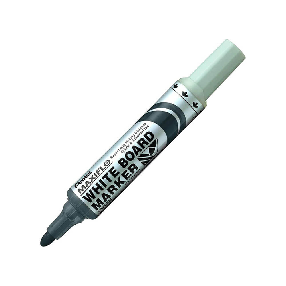 Pentel Maxiflo Bullet Tip Whiteboard Marker 12 stk