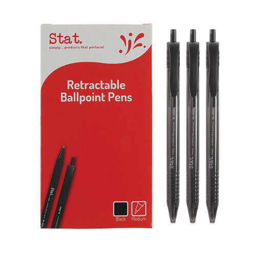 Stat Retractable Medium Ballpoint Pen 1mm (Box of 12)