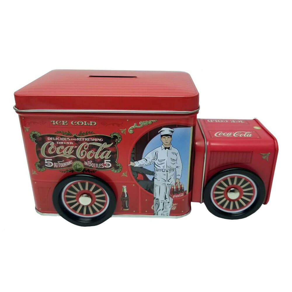 Coke Truck Tin Money Bank